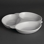 Olympia Vegetable Dishes 3 Section 250mm (Pack of 6)