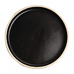 Olympia Canvas Flat Round Plate Delhi Black 180mm (Pack of 6)