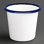 Olympia Enamel Sauce Cup White and Blue (Pack of 6)