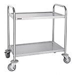 Vogue Stainless Steel 2 Tier Clearing Trolley Small