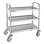 Vogue Stainless Steel 3 Tier Clearing Trolley Small