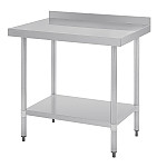 Vogue Stainless Steel Table with Upstand 600(D)mm