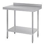 Holmes Stainless Steel Wall Table with Upstand 600(D)mm