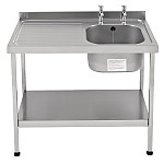 Lincat Stainless Steel Single Sink Unit with Left Hand Drainer