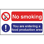 No Smoking Food Production Sign