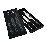 Vogue Prep Like A Pro 3-Piece Soft-Grip Knife Set With Knife Block and Chopping Board