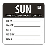 Dissolvable Food Rotation Labels Monday (Pack of 1000)