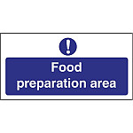 Vogue Food Preparation Area Sign