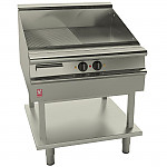 Falcon Dominator Plus 800mm Wide Half Ribbed Griddle on Fixed Stand E3481R