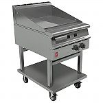 Falcon Dominator Plus 600mm Wide Half Ribbed Gas Griddle on Mobile Stand G3641R