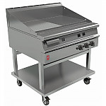 Falcon Dominator Plus 900mm Wide Half Ribbed Gas Griddle on Mobile Stand G3941R