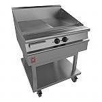 Dominator Plus 800mm Wide Half Ribbed Griddle on Mobile Stand E3481R