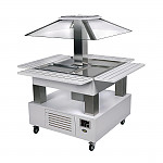 Roller Grill Heated Salad Bar Square White Wood
