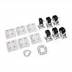 Polar Standard and Braked Castors including fixings for Chest Freezers (Pack of 6)