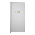 Slip Grip Menu Covers 2/3 Width A4 Size White