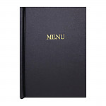 Slip Grip Menu Cover A4 Size Black