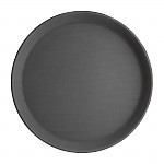 Kristallon Fibreglass Round Non-Slip Tray Black