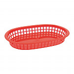 Oval Polypropylene Food Basket Red (Pack of 6)