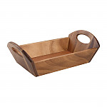 Acacia Wood Bread Basket with Handles