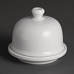 Olympia Whiteware Butter Dish with Cloche 50ml 1.8oz (Pack of 6)
