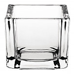 Olympia Glass Tealight Holder Square Clear (Pack of 6)