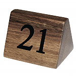 Wooden Table Number Signs Numbers 21-30 (Pack of 10)