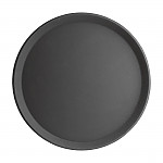 Olympia Kristallon Fibreglass Round Non-Slip Tray Black 406mm