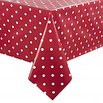 PVC Polka Dot Tablecloth Red 54in