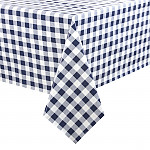 PVC Chequered Tablecloth Blue 54in