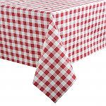 PVC Chequered Tablecloth Red 54 x90in