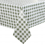 PVC Chequered Tablecloth Green 54in