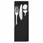 Occasions Polyester Napkins Black (Pack of 10)