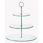Glass Three Tiered Afternoon Tea Cake Stand