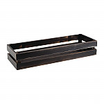 APS Superbox Wooden Buffet Crate Black Vintage 2/4 GN