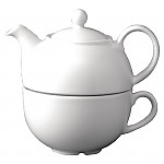 Churchill Plain Whiteware Teapots 370ml (Pack of 4)