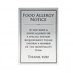 Brushed Steel Food Allergy Sign