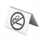 Brushed Steel No Smoking Table Sign