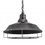 Industville Brooklyn Step Cage Pendant Pewter 410mm