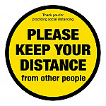 Please Keep Your Distance Social Distancing Floor Graphic 400mm