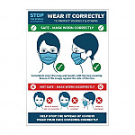 How to Wear a Face Covering Correctly Vinyl Sign A4