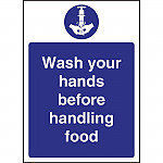 Vogue Wash hands Before Handling Food Sign
