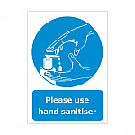 Please Use Hand Sanitiser Sign A4 Self-Adhesive