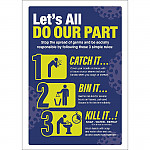 Catch It Bin It Kill It Sign A4 Self-Adhesive