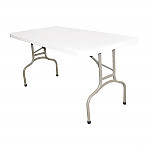 Bolero PE Rectangular Folding Table White 5ft (Single)