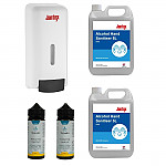 Special Offer 4 x Hand Sanitisers and Jantex Soap and Hand Sanitiser Dispenser