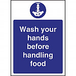 Vogue Wash hands Before Handling Food Sign