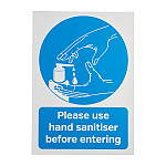 Please Use Hand Sanitiser Before Entering Sign A4 Self-Adhesive