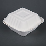 Fiesta Green Compostable Bagasse Burger Boxes with Side Ridges 152mm (Pack of 500)