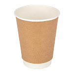 Fiesta Disposable Coffee Cups Double Wall Kraft 340ml / 12oz