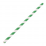 Fiesta Green Compostable Paper Straws Green Stripes (Pack of 250)